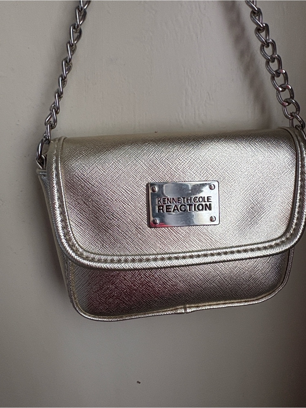 Kenneth Cole Reaction Metallic Gold Chain Strap Crossbody